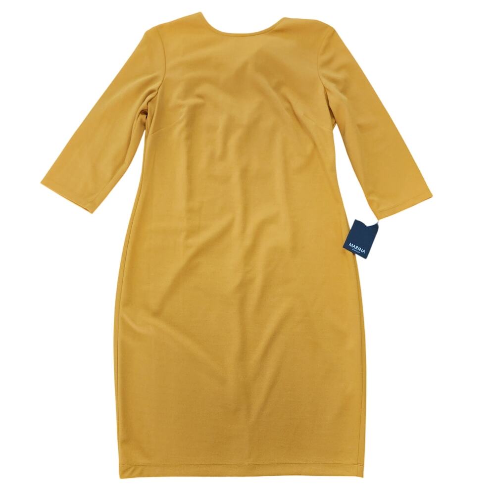 NWT Marina Mustard Yellow Tie Back Dress Size 12